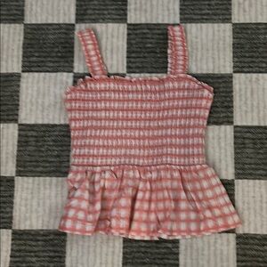 Candace Cameron Bure Pink and White Gingham Camisole